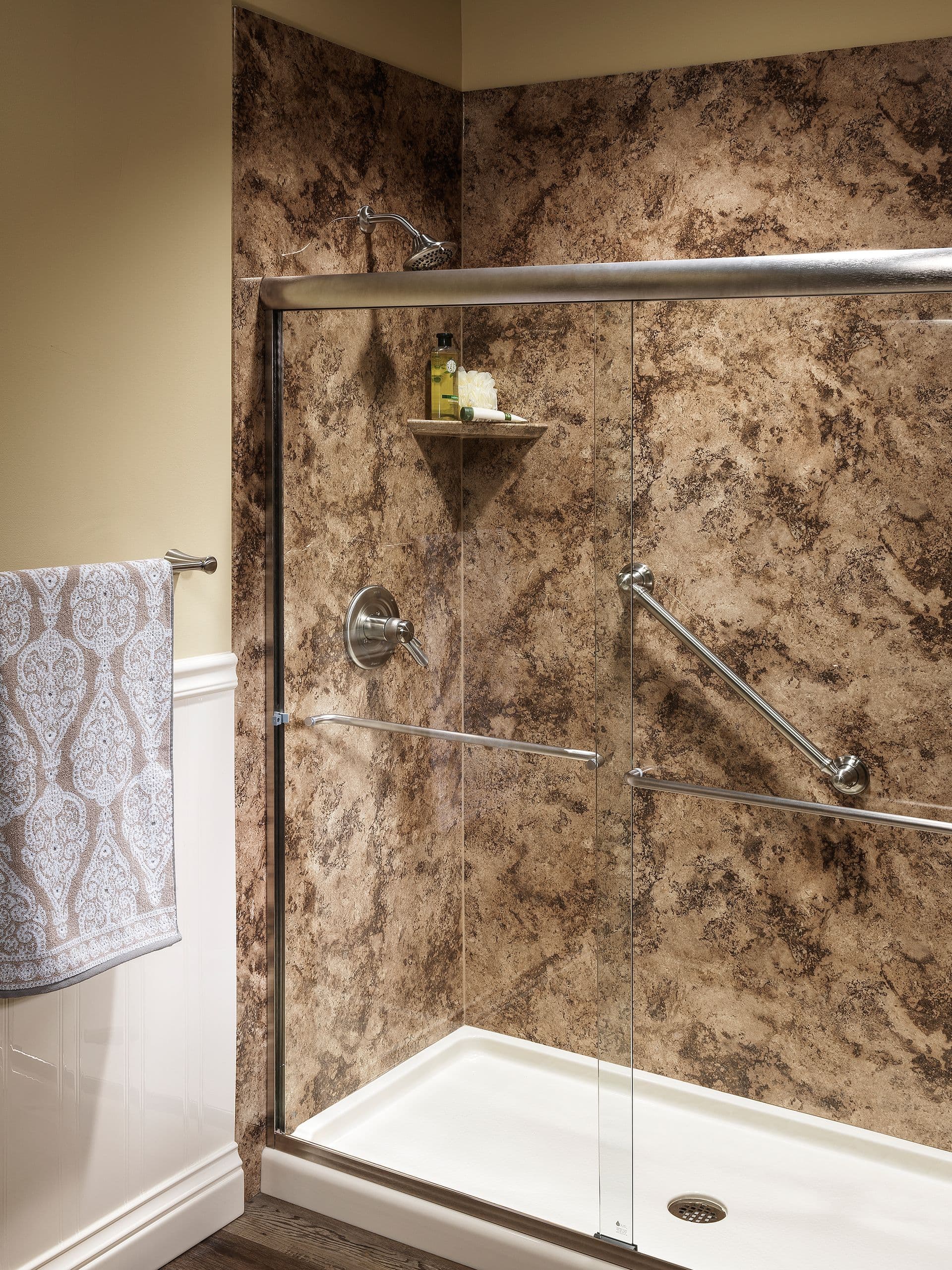 Modern shower installed in Waukesha, WI home by Empire Home Remodeling
