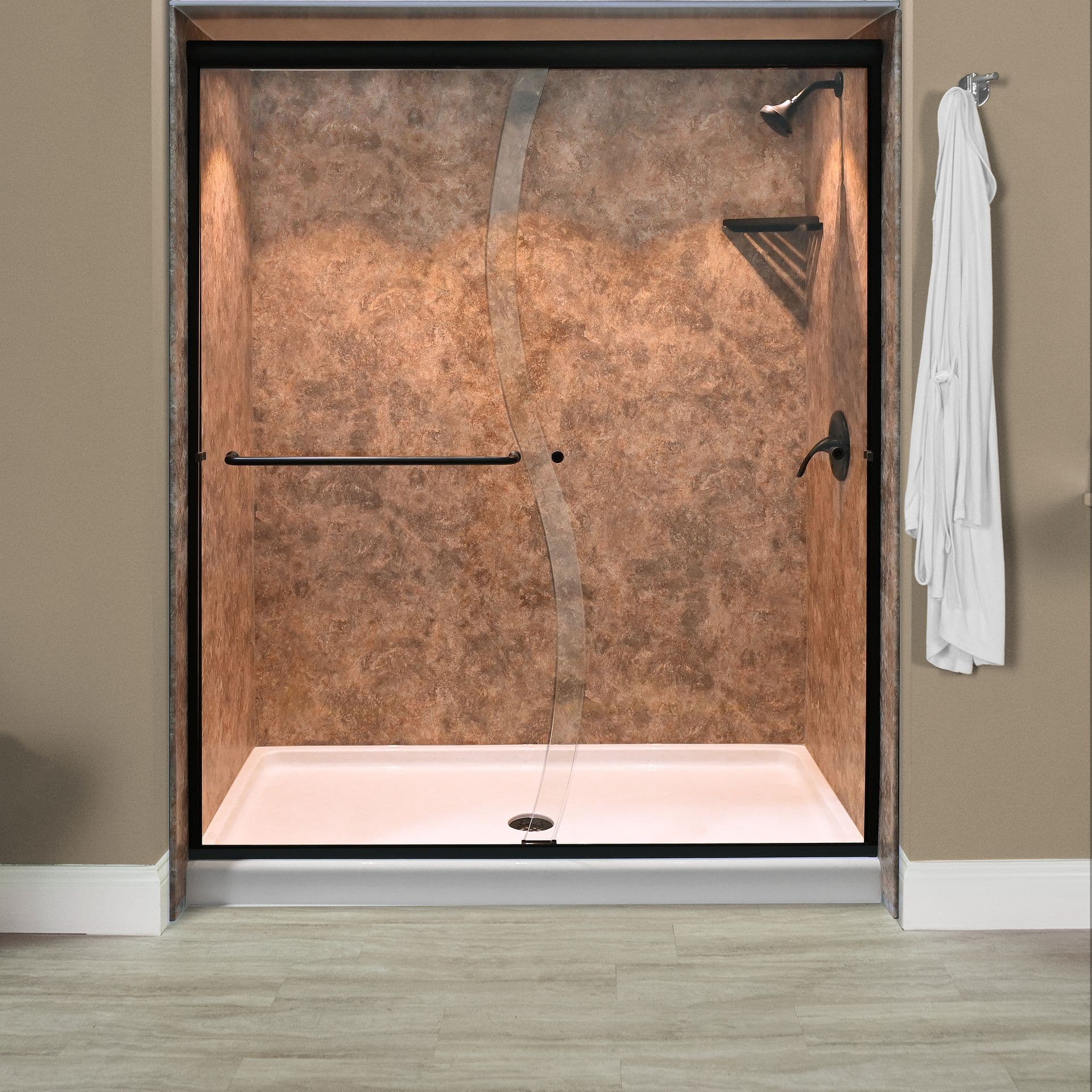 Bathtub-to-shower conversion with modern, custom shower installed in Milwaukee, WI home by Empire Home Remodeling