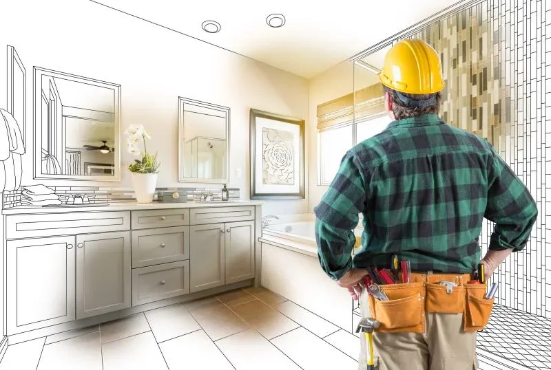 Bathroom bath installation in Milwaukee, WI by Empire Home Remodeling, showcasing efficient and professional service